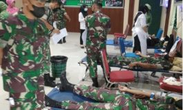 Bakti sosial Donor darah dalam rangka Hari juang Kartika TNI AD tahun 2021