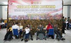 Kasrem 044/Gapo Hadiri Baksos Kesehatan HUT Ke-78 Tentara Nasional Indonesia