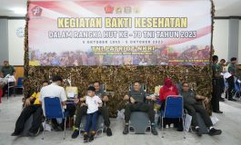 Kasrem 044/Gapo Hadiri Baksos Kesehatan HUT Ke-78 Tentara Nasional Indonesia